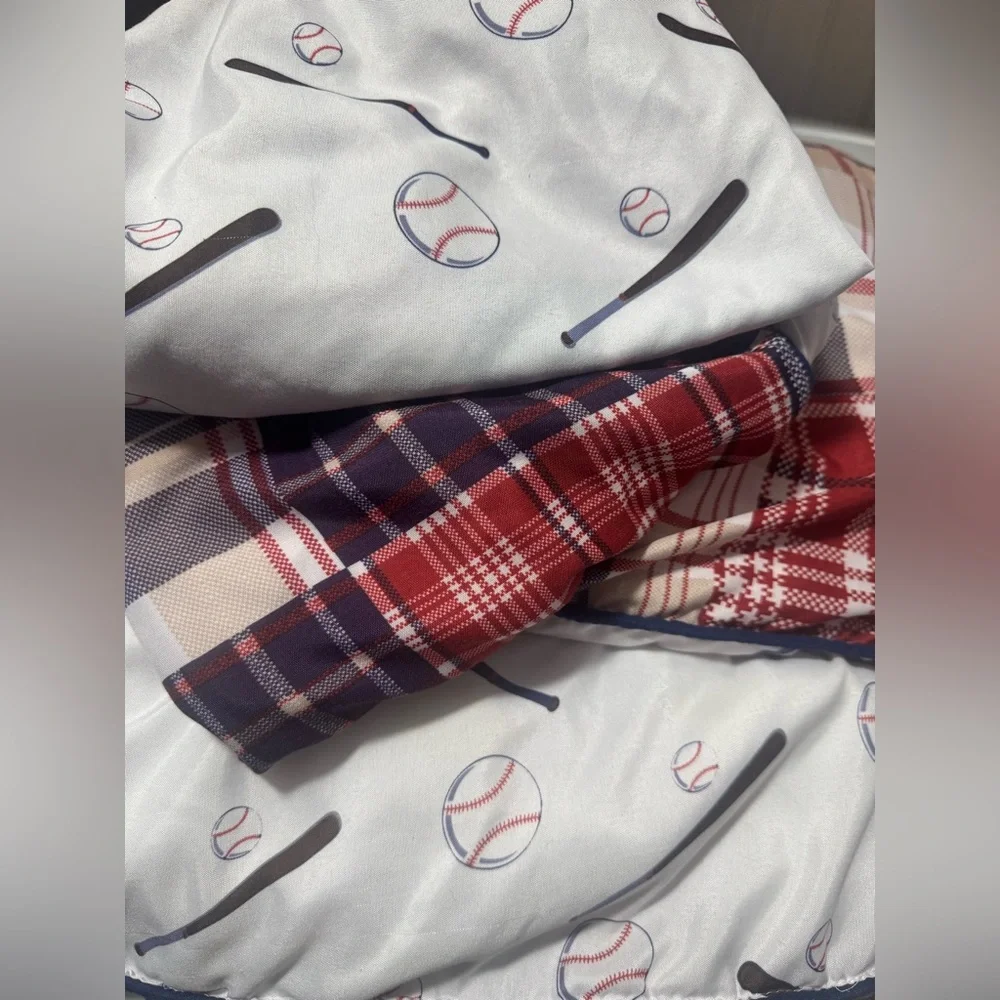 Baseball Plaid Patchwork Bedding Set